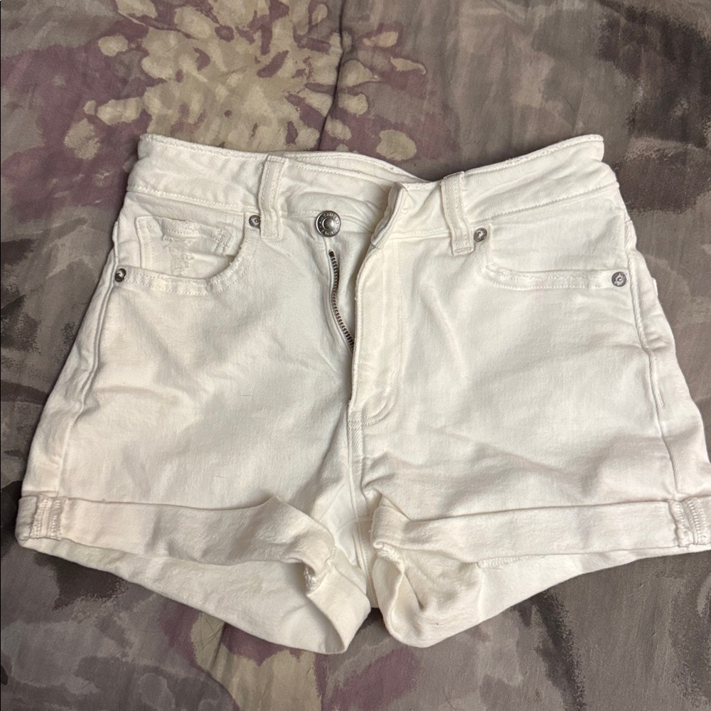 White stretch Denim Shorts by American Eagle